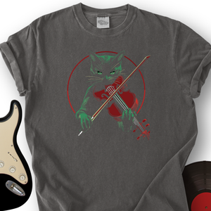 Black Cat Violin T-Shirt