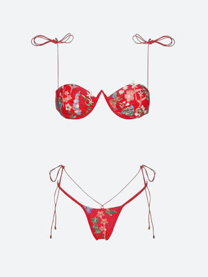 Floral Embroidered Bikini Set