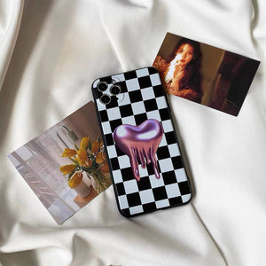 Heart Checkerboard iPhone Case