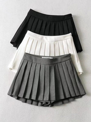 Pleated Mini School Skort
