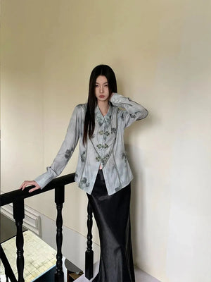 Vintage Floral Saddle Buckle Shirt