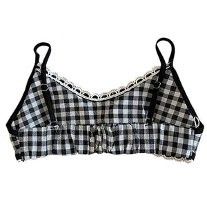 Gingham Picnic Ruffle Bra Top