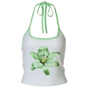 Tropical Flower Halter Top