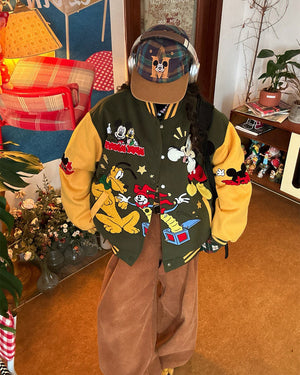 Cartoon College Style Bomber Jacket