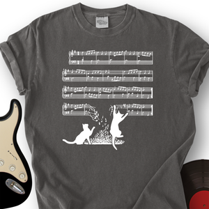 Cat Music Sheet T-Shirt