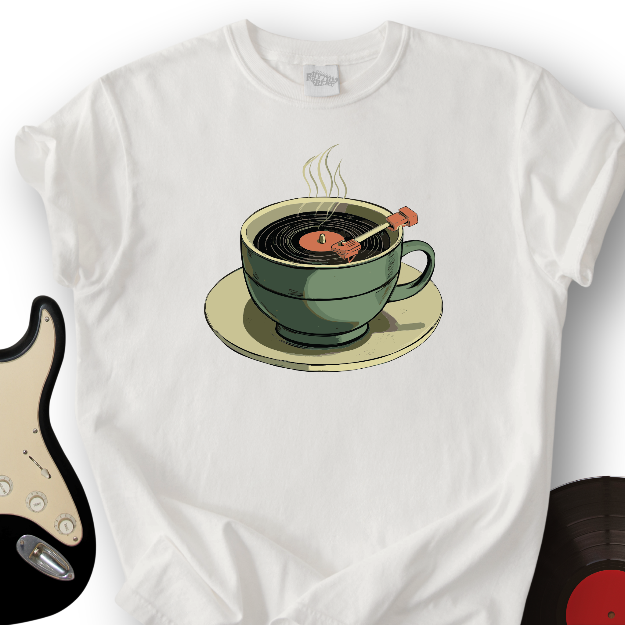 Coffee Cup Record Player T-Shirt