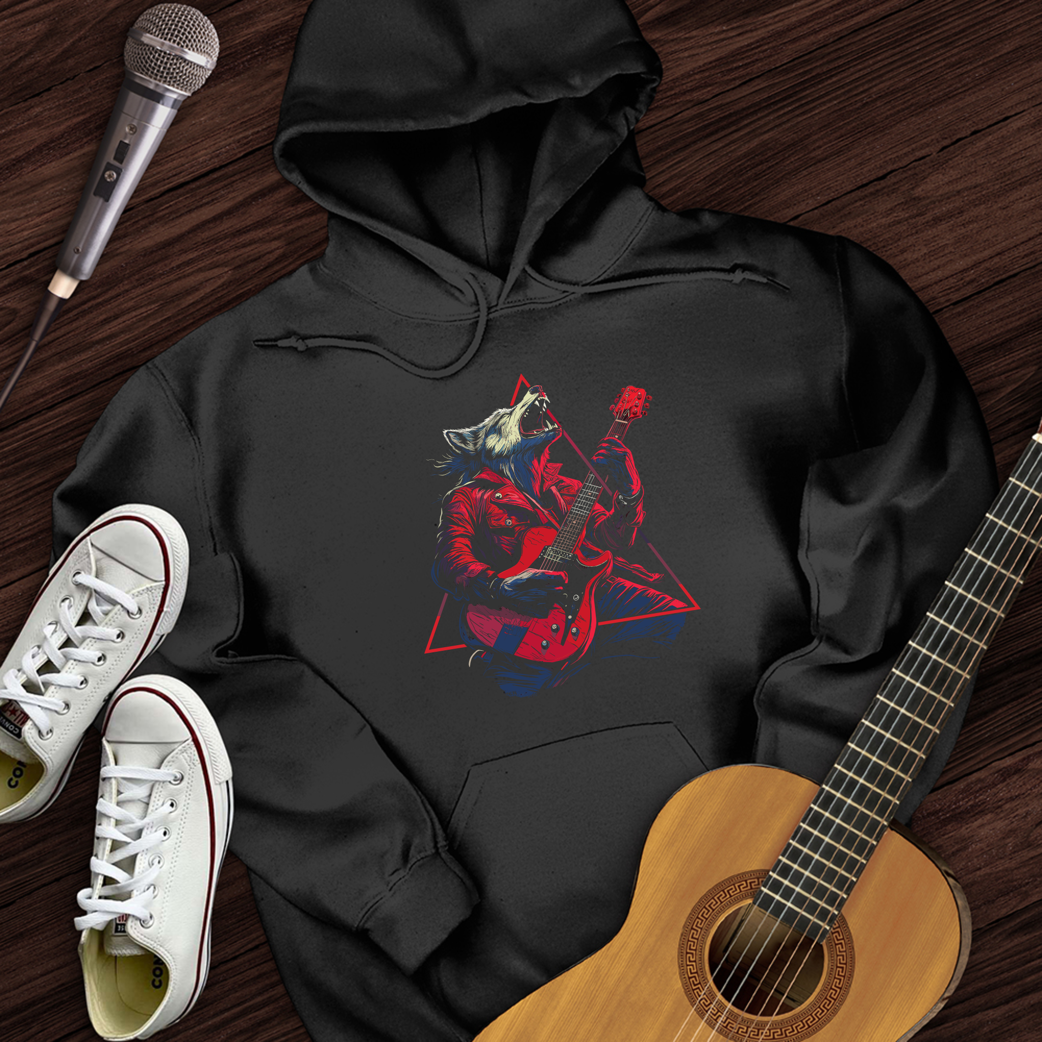 Fierce Wolf Guitar Hoodie