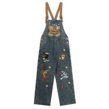 90's Kids Embroidered Overalls