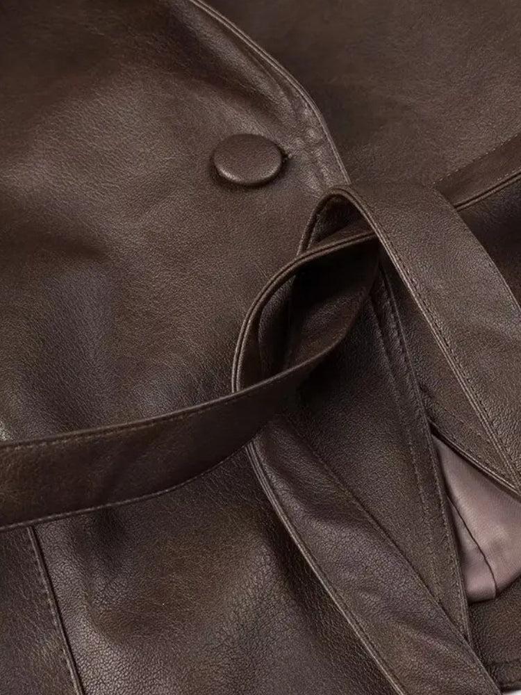 Asymmetric Faux Leather Jacket