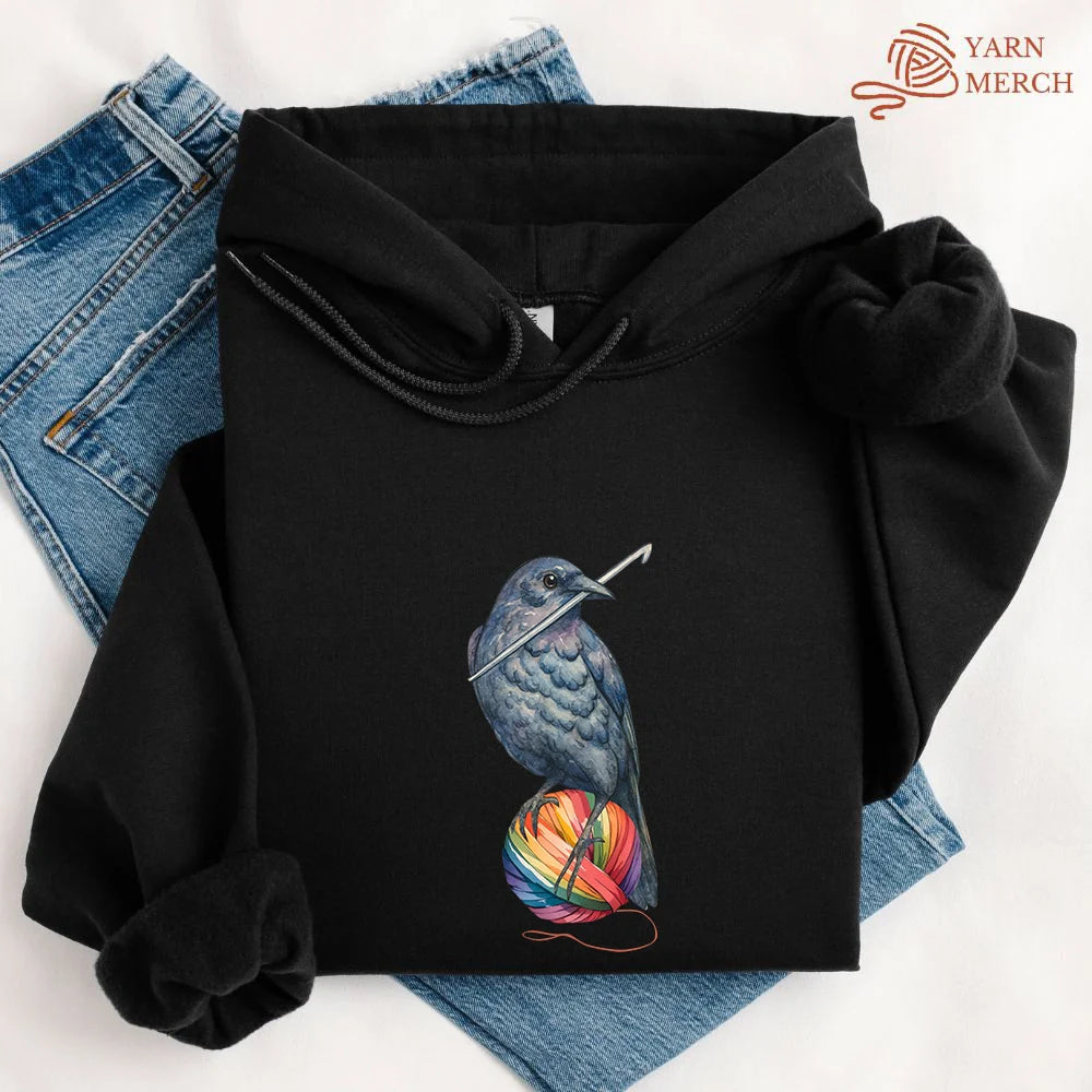 Crochet Crow Hoodie