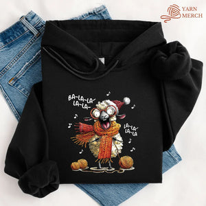 Fa-la-la Knitting Sheep Hoodie