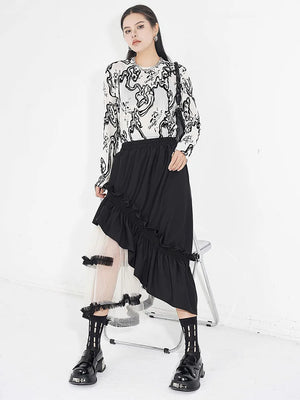 Goth Layered Midi Skirt