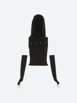 Grunge Cut Out Hooded Top