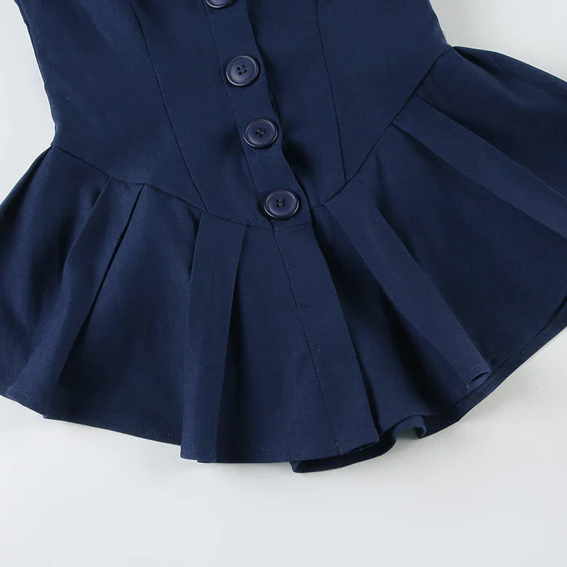 Nautical Button Mini Dress