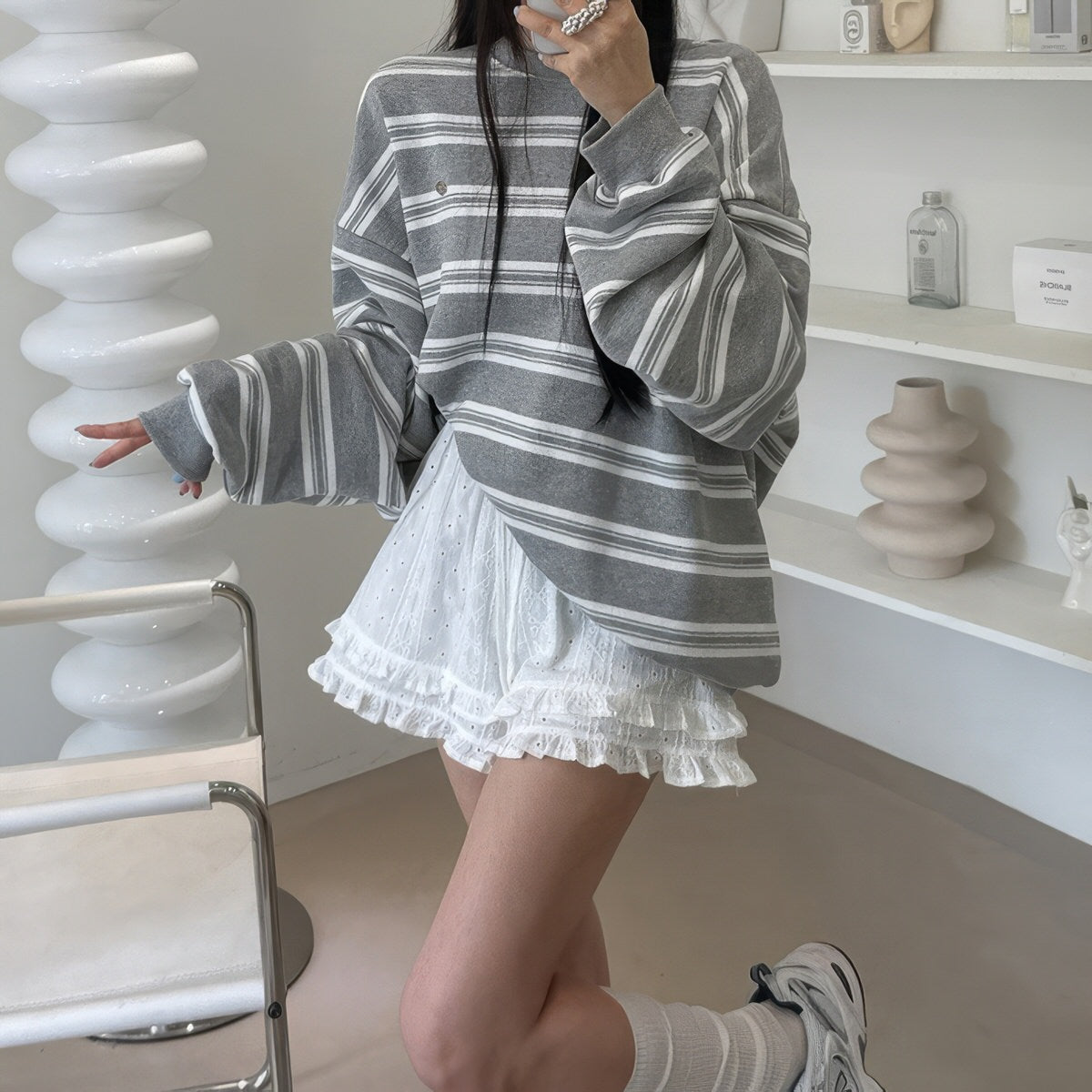 Cheerful Spirits Striped Sweatshirt
