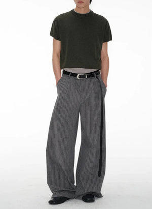 Pinstripe Wide Leg Pants