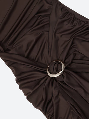 Ruched Halter Neck Mini Dress