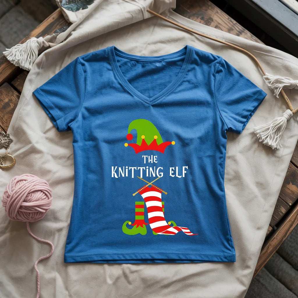 The Knitting Elf Lady V-neck