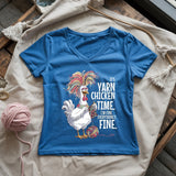 Yarn Chicken Time Lady V-neck