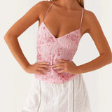 Sequined Beaded Backless Top