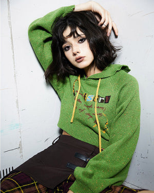 Chemistry Knit Cropped Hoodie