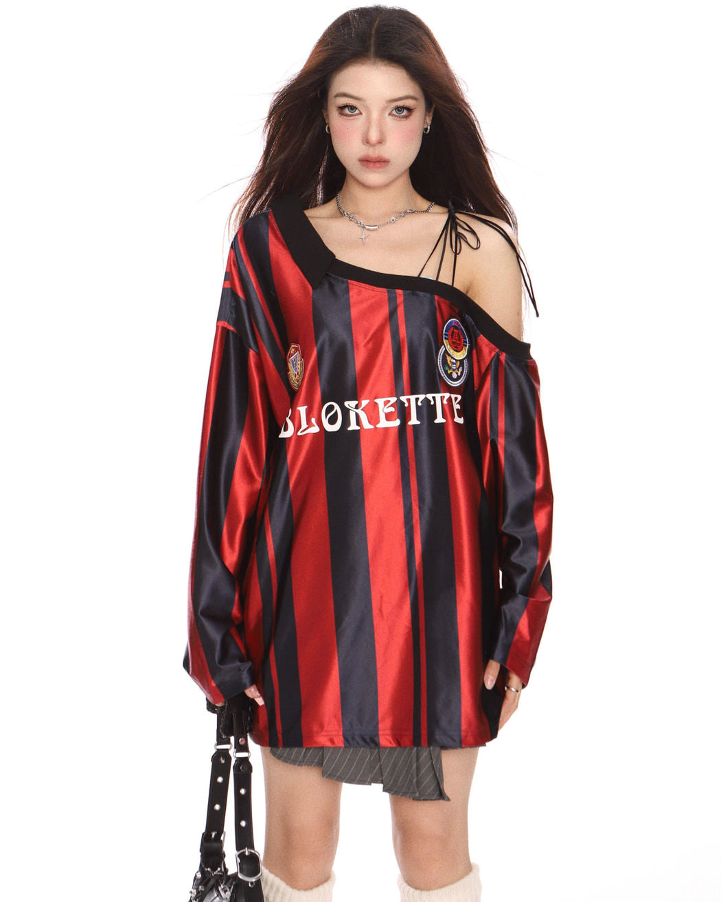 Blokette Striped Off-Shoulder Jersey