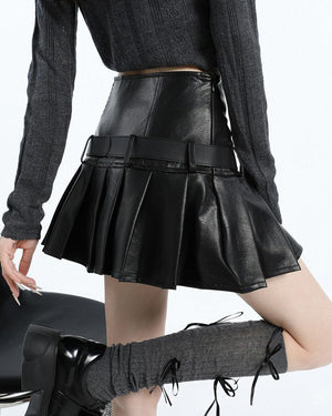 Love Bites Leather Pleated Skirt