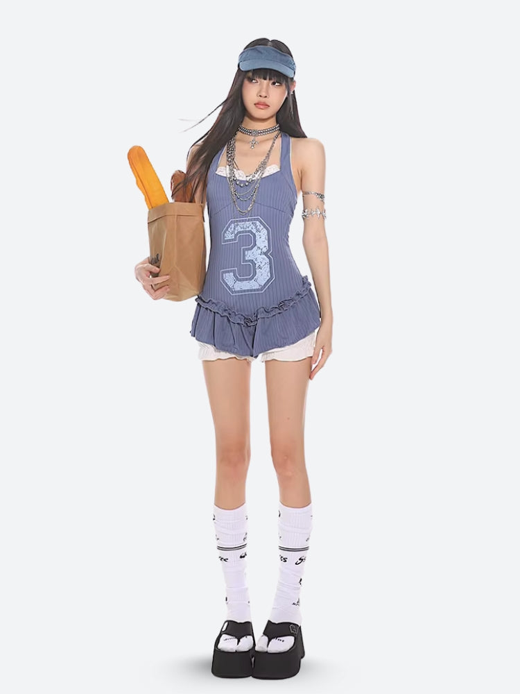 Y2K Mini Dress & Shorts Two Piece Set