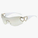 Y2K Rhinestone Heart Sunglasses