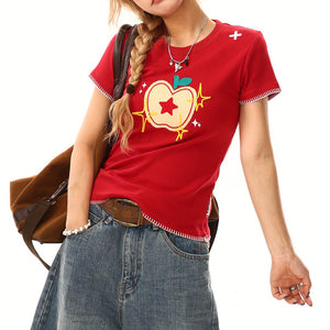 Apple Embroidered T-Shirt