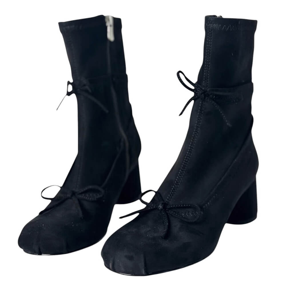 Balletcore Square-Toe Ankle Boots