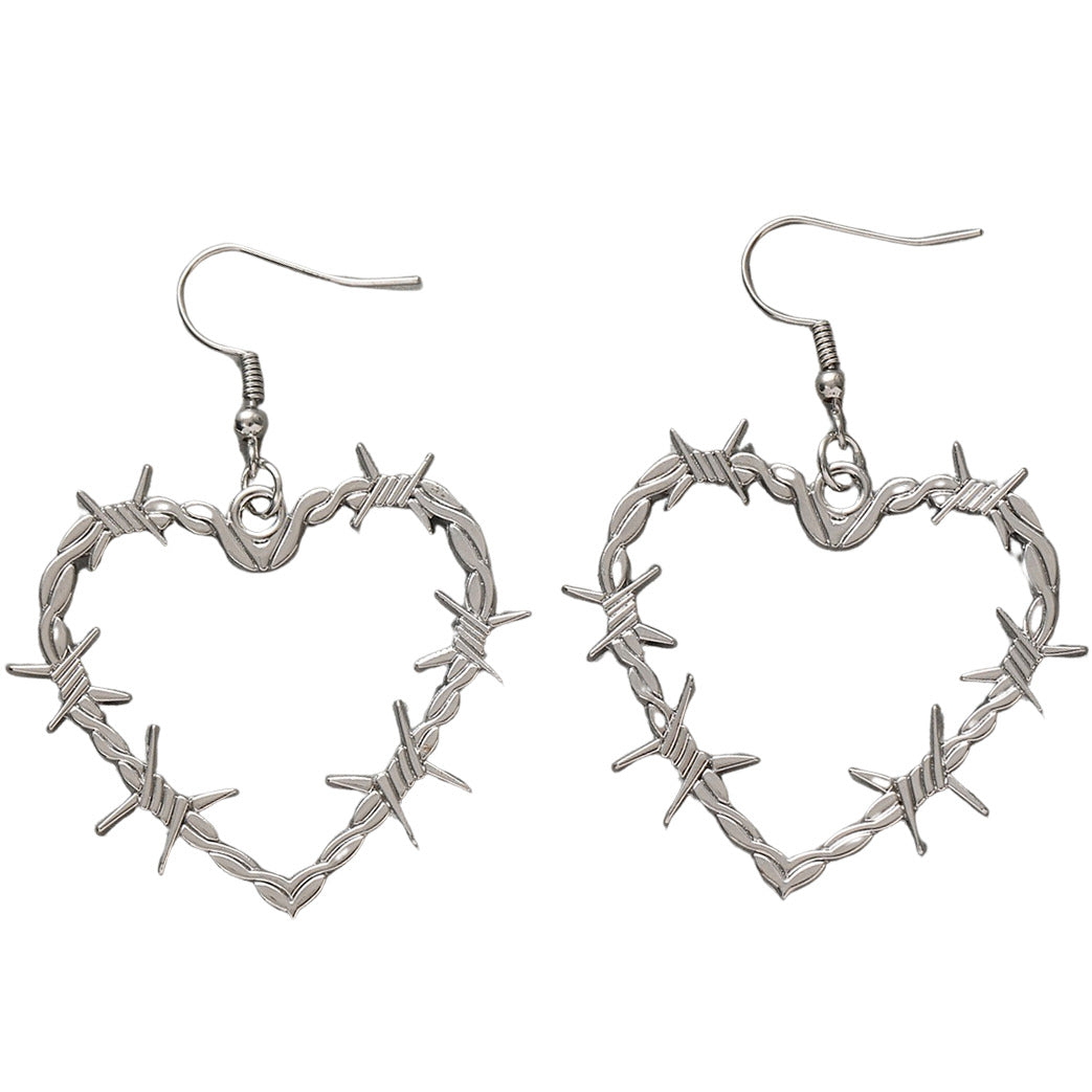 Barbed Wire Heart Earrings