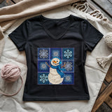 Crochet Snowman Lady V-neck