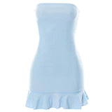 Baby Blue Off Shoulder Mini Dress