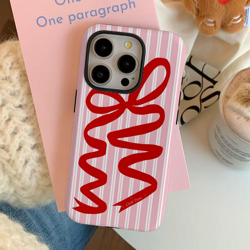Bow Ribbon Striped iPhone Case