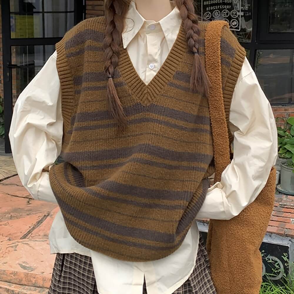 Coffee Break Striped Vest