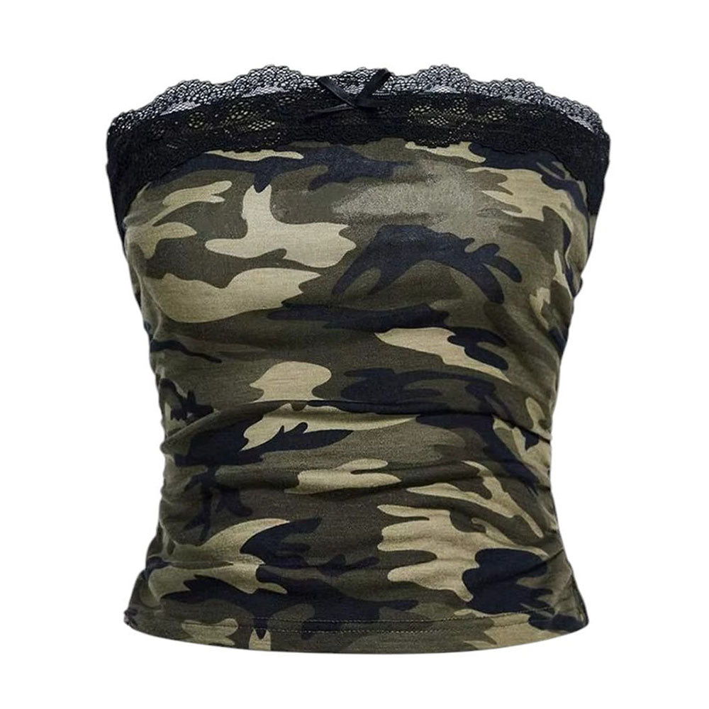Camouflage Lace Tube Top