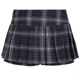 Dark Academia Plaid Mini Skirt