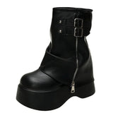 Forbidden Girlfriend Double Buckle Boots