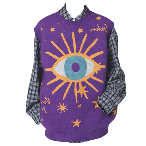 All-Seeing Eye & Stars Aesthetic Vest