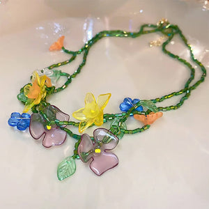 Fairycore Flower Layered Necklace