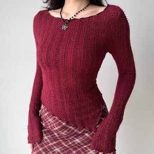 Frazzled English Woman Asymmetrical Knit Top