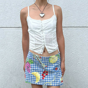 Provence Picnic Gingham Mini Skirt