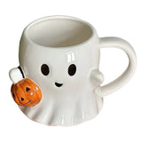 Ghost with Pumpkin Ceramic Mug
