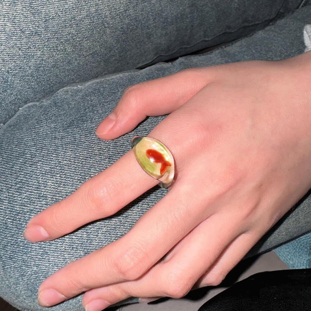 Goldfish Clear Resin Ring