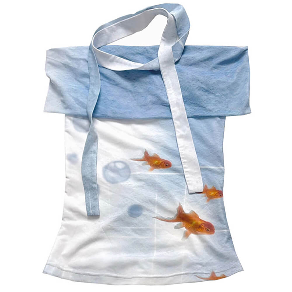 Goldfish Print Off-Shoulder Top