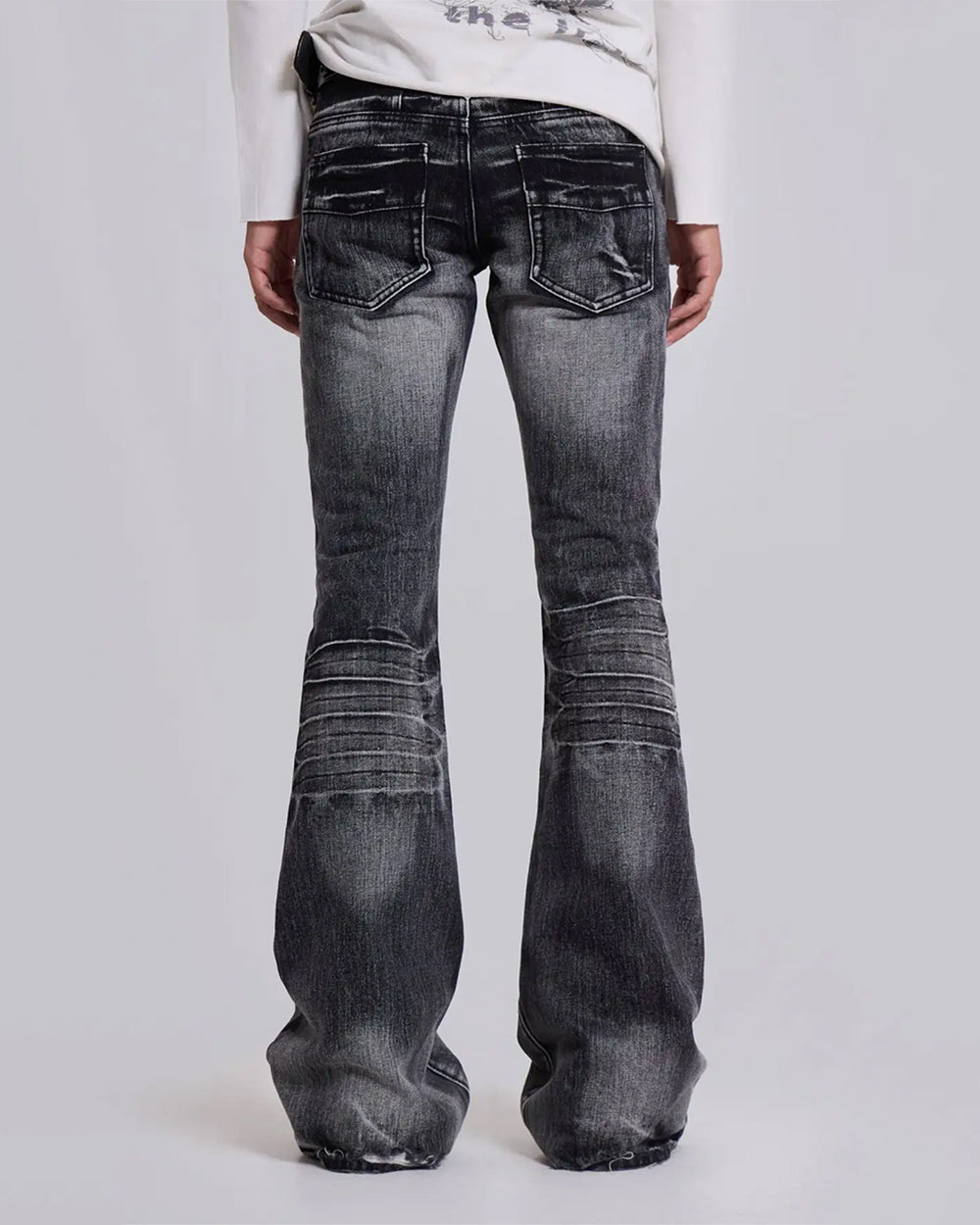 Grunge Distressed Flare Jeans