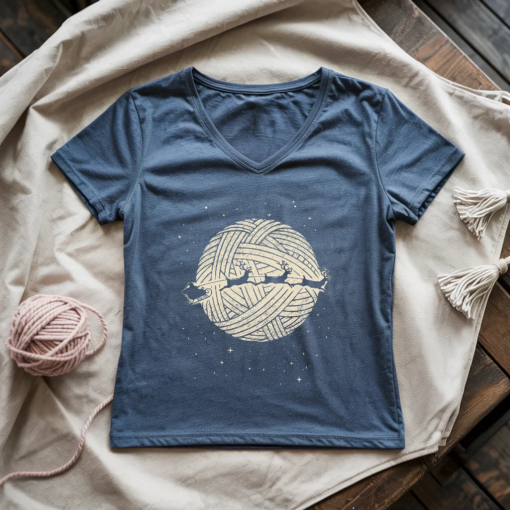 Christmas Yarn Night Lady V-neck