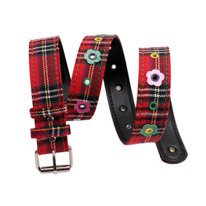Indie Flower Plaid Belt