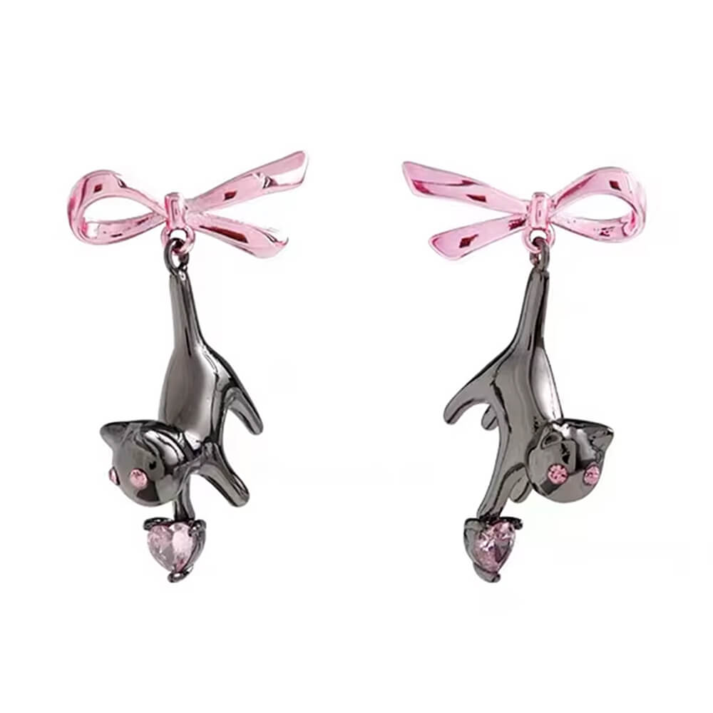 Kitten & Bow Earrings